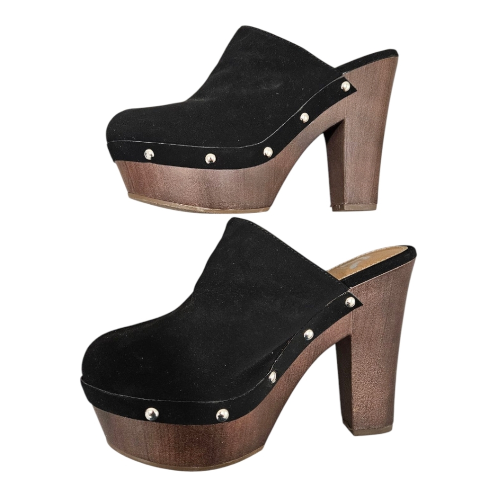 Report Theresa Platform Mules Clogs Heel 4 inch Party Occasion Club